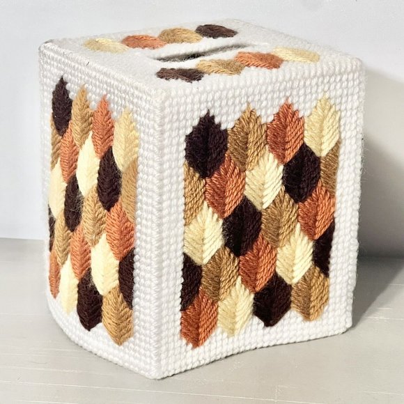 Unbranded Other - MCM Multicolored Pattern Square Vintage Tissue Box Cover